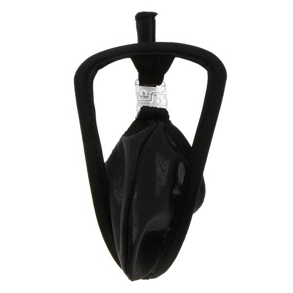

men's invisible pouch c-string thong underwear briefs panty lingerie, Black;white
