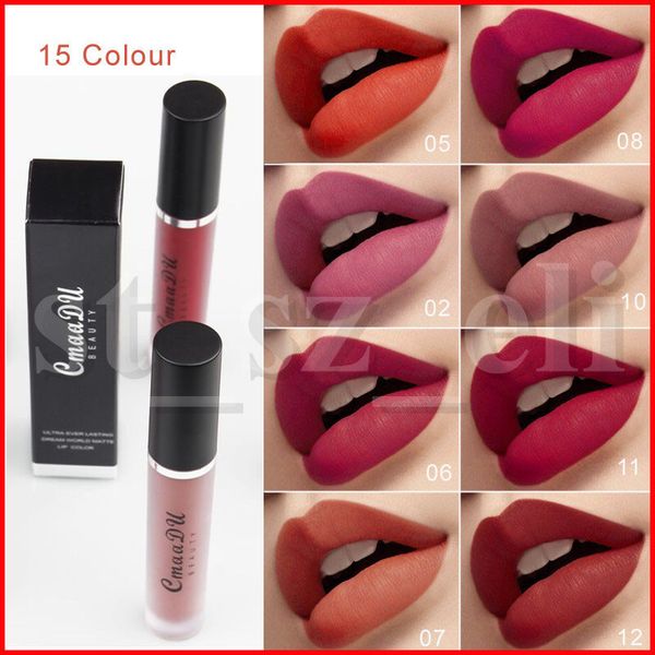 

15 colors cmaadu matte liquid lipstick waterproof lipgloss ultra ever lasting dream world lip color lip gloss