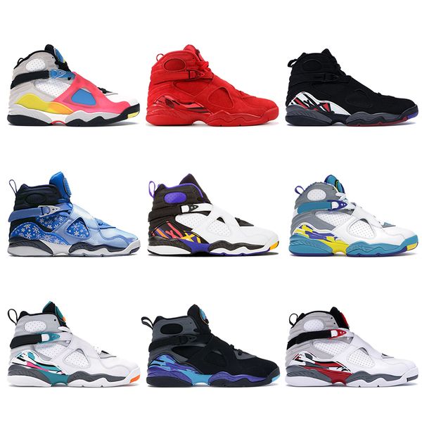 

new mens trainers jumpman basketball shoes 8s red orbit snowflake aqua south beach valentine day sports sneakers