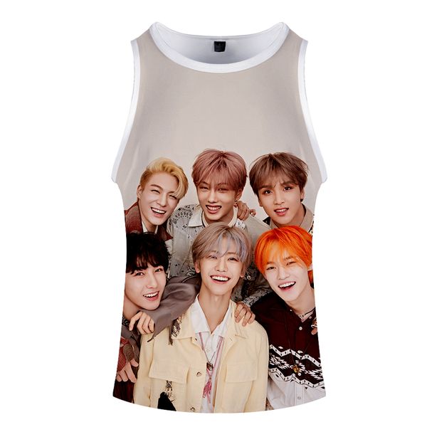 

nct dream sleeveless vest 3d hip hop men' clothing summer street men 3d print sleeveless vest fashion new anime, White;black