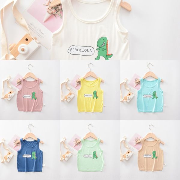 

sjli2 vest pure cotton suspenders sling children's clothing ins small dinosaur thin sling shirt boys' summer children's cloth, Blue