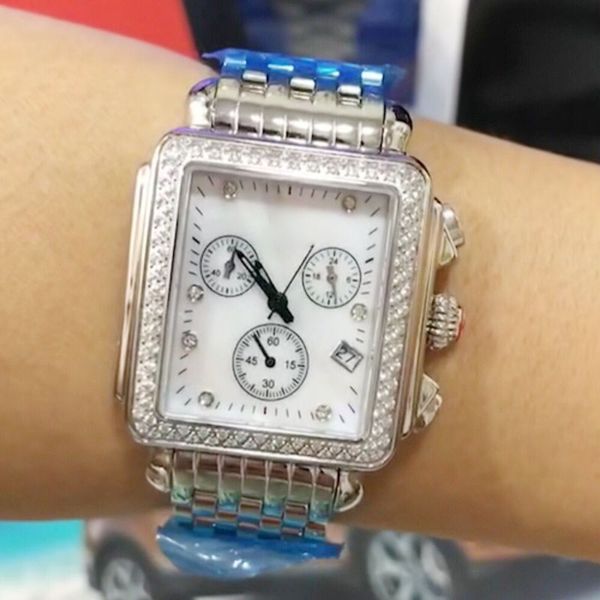 

2019 New Watch Michele Signature DECO Diamonds MOP Shell Dial Diamond Mark Quartz Movement Watch Women's MWW06P000099 Lady Watches 33mm 1pc