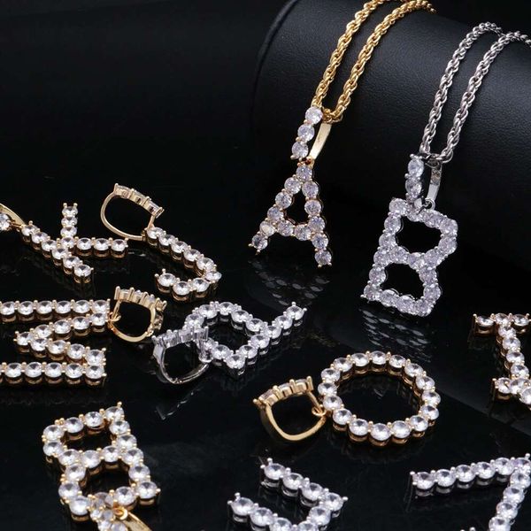

хип-хоп бриллианты 26 букв от А до Z кулона ожерелья для мужчин, женщин роскоши крис