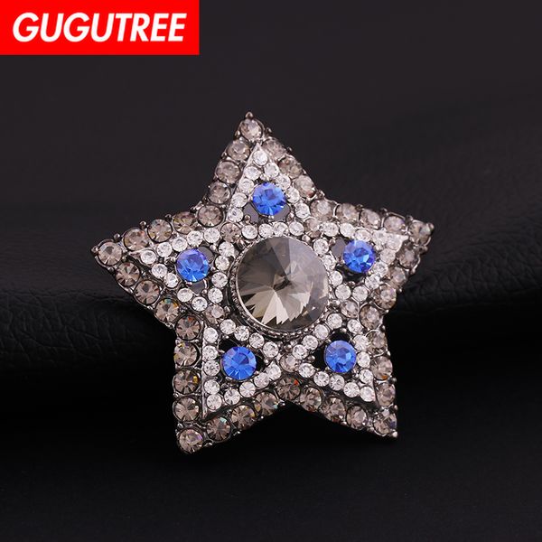 

gugutree brooch breastpin star patch metal patches badges applique patches for clothing hh-69, Black