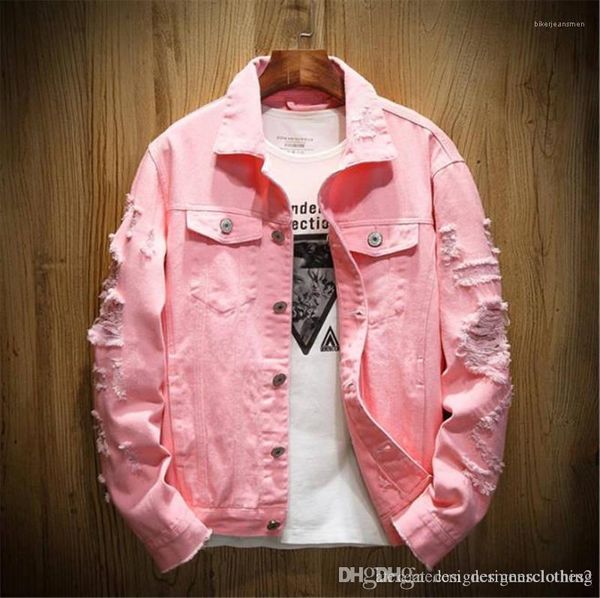 

jackets plus size lapel neck long sleeve mens jackets holes solid color couples coats autumn denim mens, Black;brown
