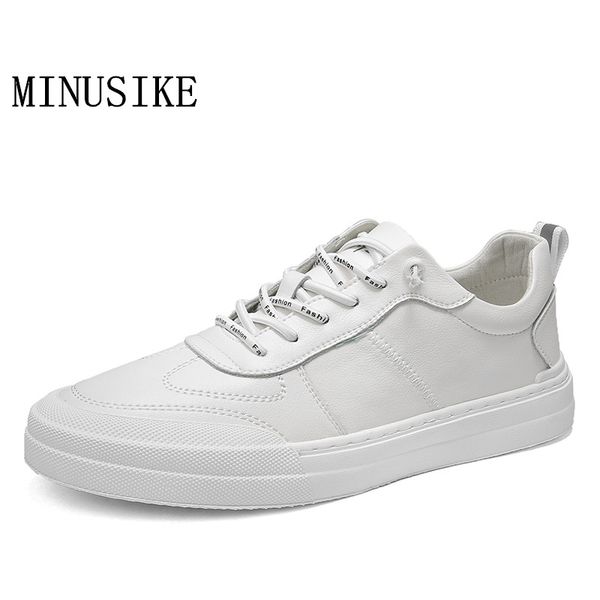 

men shoes genuine leather shoes men flats fashion men's casual brand man soft comfortable lace up white sneakers, Black