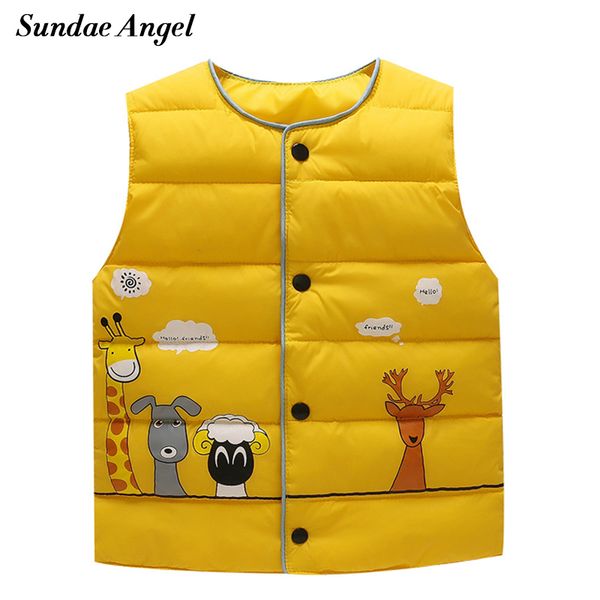 

sundae angel vest for children girls o-neck sleeveless kids boy vest down parkas waistcoats baby outerwear coats jacket 1-6 year, Blue