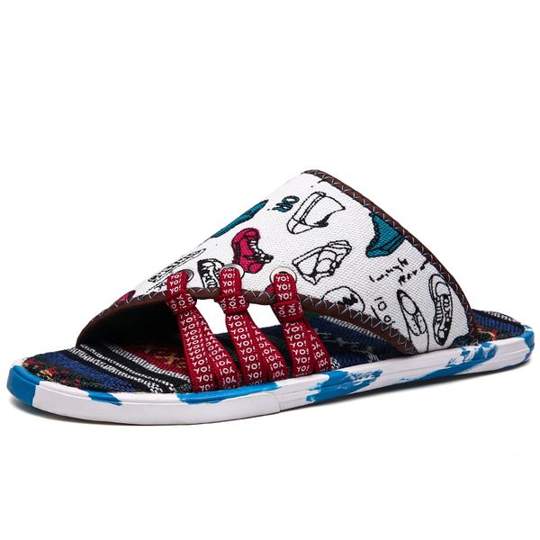 

2020 new slippers men man male rome summer beach camouflag gladiator slippers outdoor mens slides sandals shoes chanclas hombre, Black