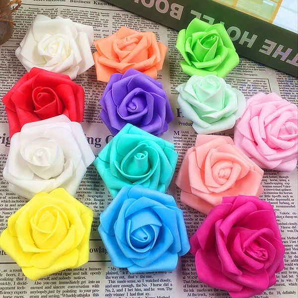 

10 pcs/(6 cm/flower) artificial flowers foam roses head/diy wedding car in collage home decoration arts and crafts