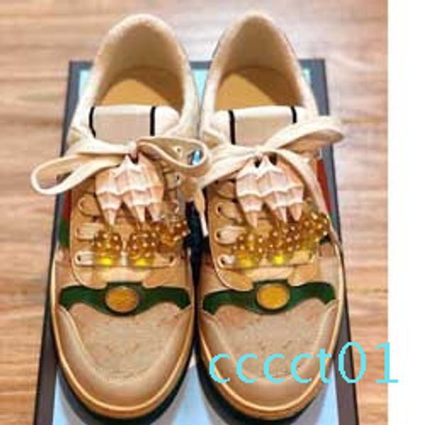 

2019 size 35-44 men women designer shoe distressed screener dapper dan suede sneakers italian luxury shoe casual shoe 01ct, Black