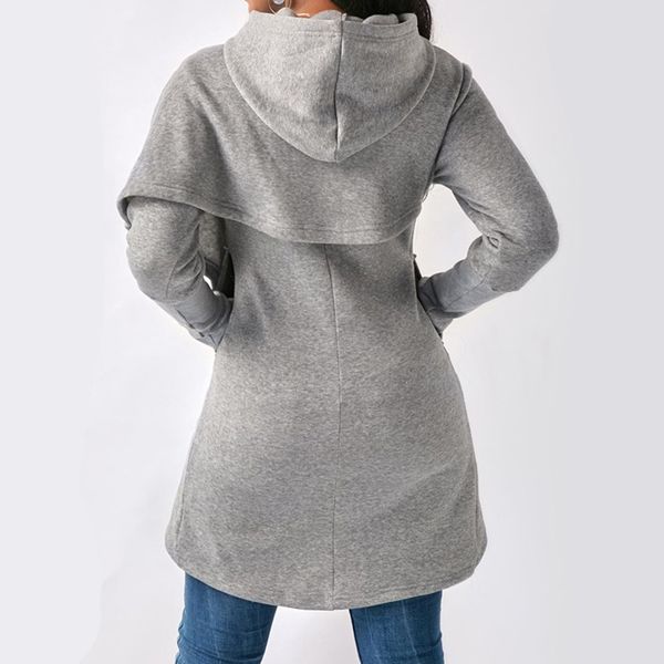 

fashion women hoodie irregular long sleeve hooded pockets female hoodies harajuku asymmetric hem sweatshirt women mujer pullover, Black