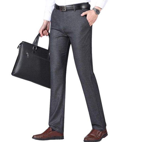 

мужские бизнес офисные повседневные брюки 2020 лето высококачественный хлопок сплошной цвет платья брюки новые сыпучие straight костюм мужск, White;black