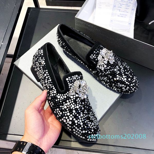 

h1018 2019 new designer sneakers low spikes embroidery flats shoes for men and women leather sneakers designer shoes party shoes 08r, Black