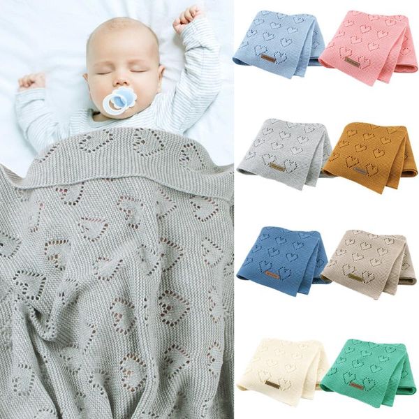 

infant thick crochet knit swaddle wrap stroller bed crib toddler blanket newborn baby winter knitted sleeping bags warm quilt