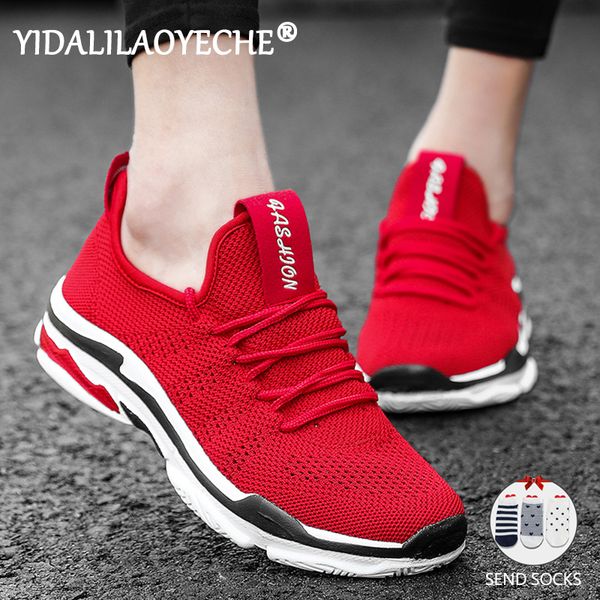 

breathable women's shoes flat shoes mesh casual female sports 2019 spring and autumn solid lace-up vulcanized, Black