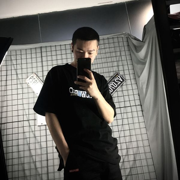 

popular brand american rap tour astroworld high street hip-hop summer popular round neck loose short-sleeved t-shirt men, White;black