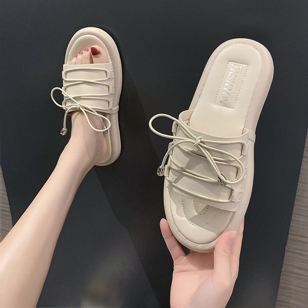 

slippers women summer shoes platform slides fashion pantofle shale female beach low soft flat 2020 sabot basic rubber pu, Black