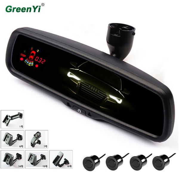 

greenyi's new automatic dimming interior rearview mirror with front and rear parking sensor 4pcs 22 mm sensor car