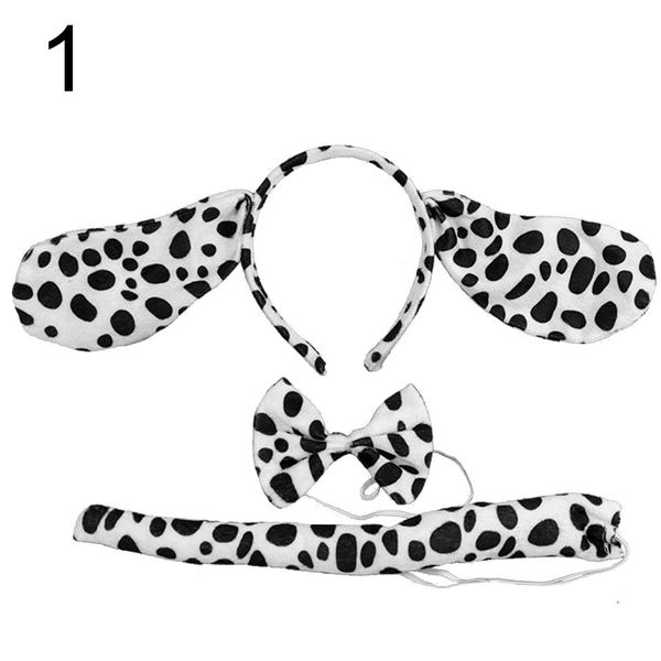 

3pcs/set kids dog headband bow ties animal costume sets stage party cosplay kit, Red;brown