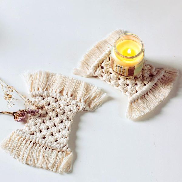 

mat scandinavia simplicity tassels bohemia insulation pad decoration cotton and linen handwork rectangle