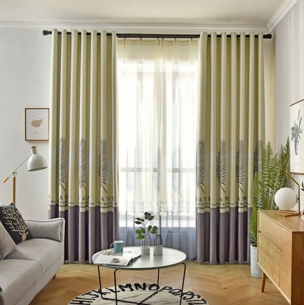 

digital leaf nordic style curtain cloth shading curtains for bedroom and for living room shading curtain simple modern
