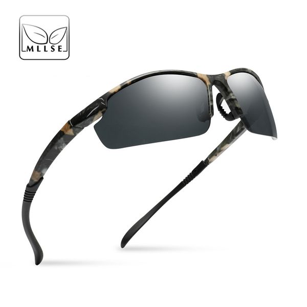 

mllse brand designer hd polarized sports sunglasses men vintage sun glasses fashion outdoor uv400 eyewear sports goggles, White;black