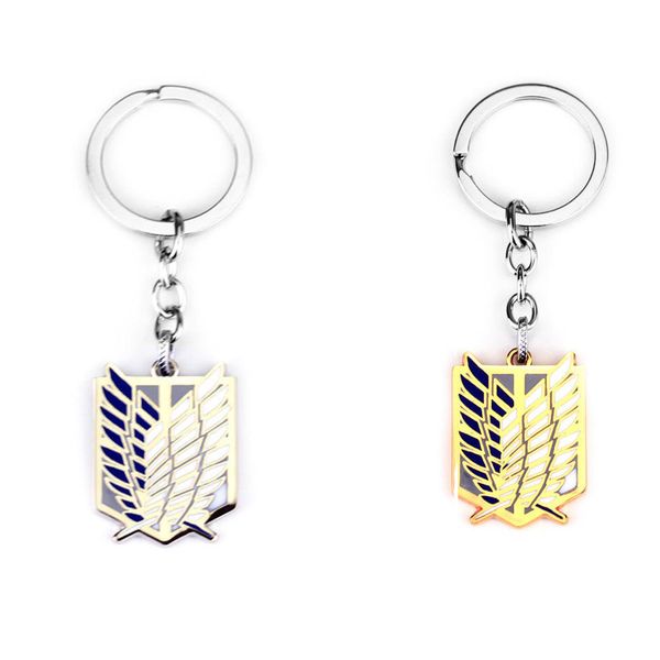 

anime attack on titan silver drip keychains giant legion flag cosplay jewelry key ring car key holder cosplay toys