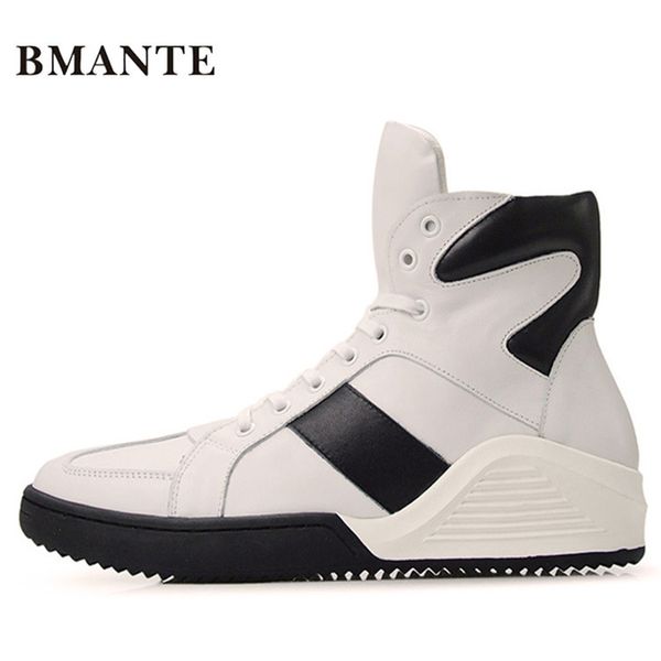 

real leather fashion casual footwear red white black male hightennis tall bambas bieber high boot trainers shoe krasovki men
