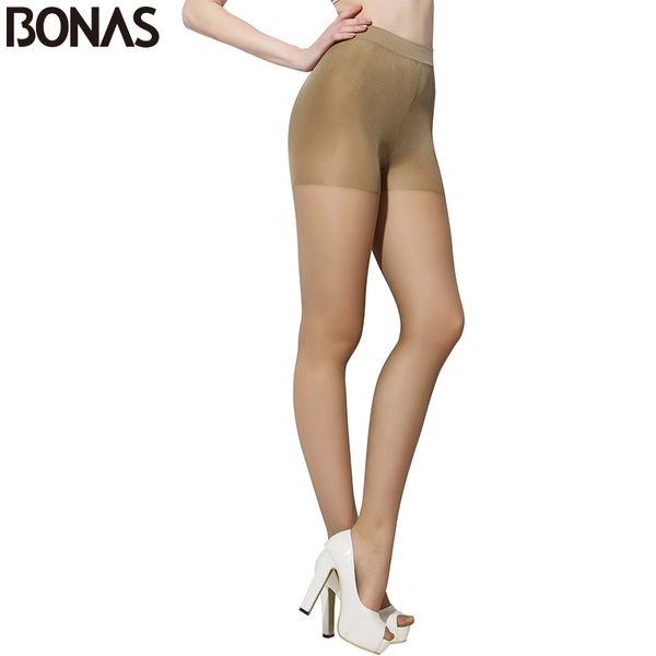 

bonas 30d tights women fashion slim brown nylons pantyhose seamless solid color designer lolita elasticity pantyhose, Black;white