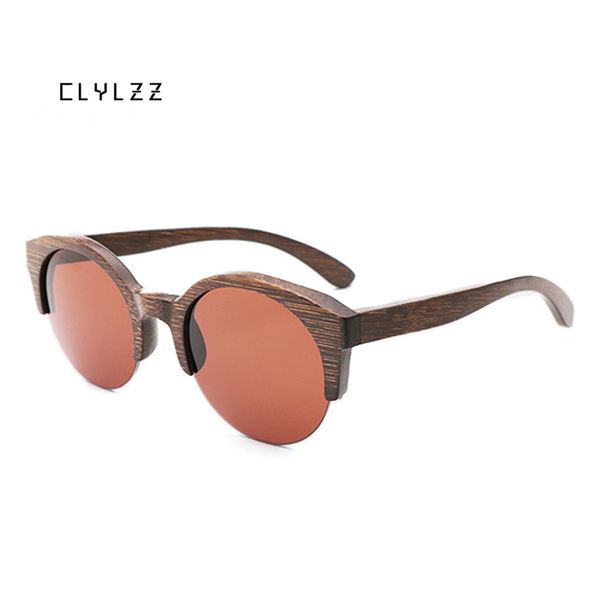 

clylzz bamboo polarized sunglasses women brand designer glasses mirror sun glasses fashion gafas uv400 classic, White;black