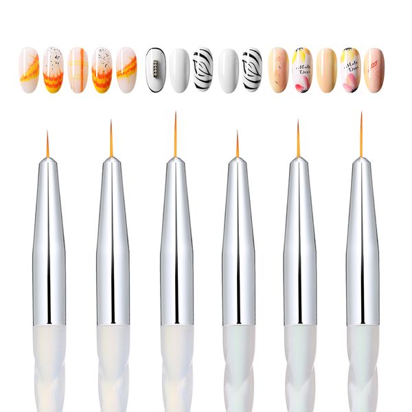 

3pcs nail art brushes liner tools uv gel painting acrylic nail pen nylon drawing line pen with delicate handle for art diy, Yellow