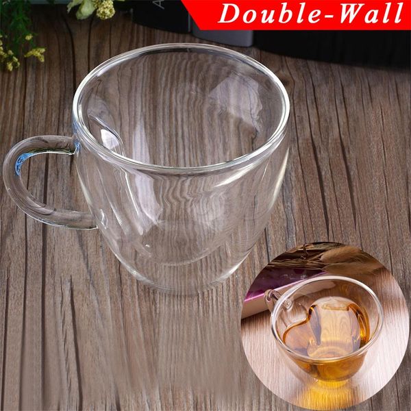

240ml heart double wall sglass double wall espresso coffee cup clear transparent glass tea cup coffee mug gift