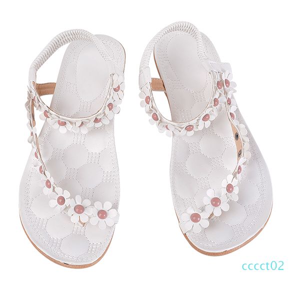

2020 new bohemian beach women sandals summer style peep toe flower shoes flat shoes woman flip flops 2ct, Black