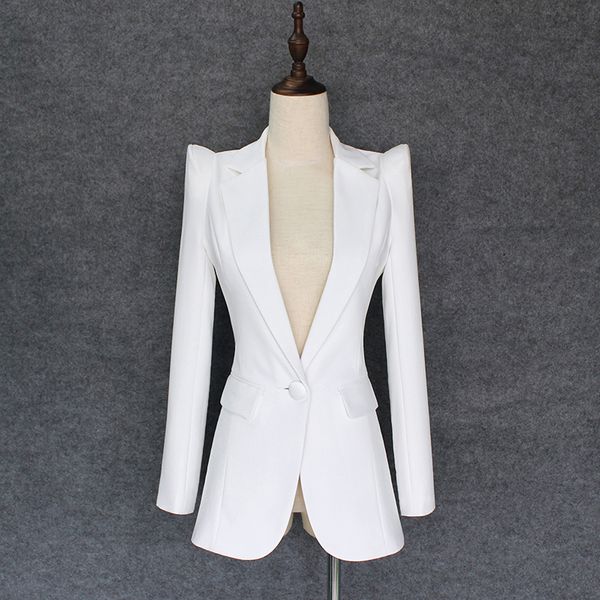 

new fashion 2019 designer blazer jacket women's soaring shoulders single button blazer outer wear, White;black