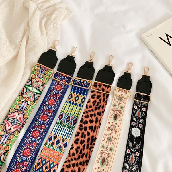 

красочные печати сумка ремни для женщин регулируемого плеча нейлона замены сумки ремень сумочка ручка украшения, Black