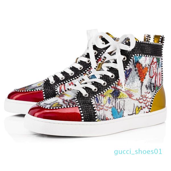 

new designer shoes studded spikes fashion suede leather mens womens flat bottoms luxury shoes party lovers sneakers size 36-46 with box g01, Black