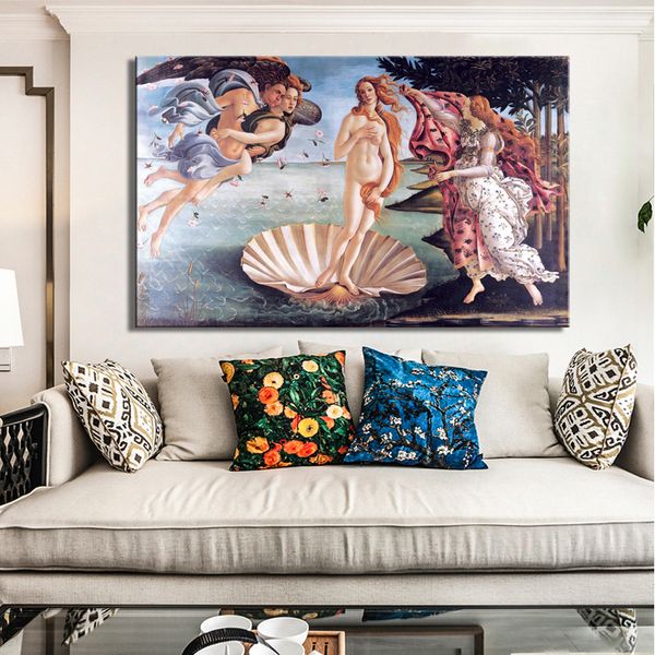 

classic famous painting botticelli's birth of poster print on canvas wall art painting for living room home decor no frame