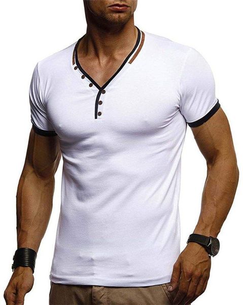 

fitness v neck t shirts fashion breathable summer mens casual teenager t shirt plus size mens, White;black