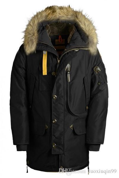 

Ja en daunejacke outerwear big fur hooded fur coat jacket winter cloak under kodia, Black