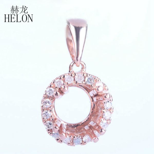 

helon круглого сечения 6 мм твердые 14k розового золота 0.14ct природных алмазов semi подвесная установка женщин свадебные изящные ювелирные, Silver
