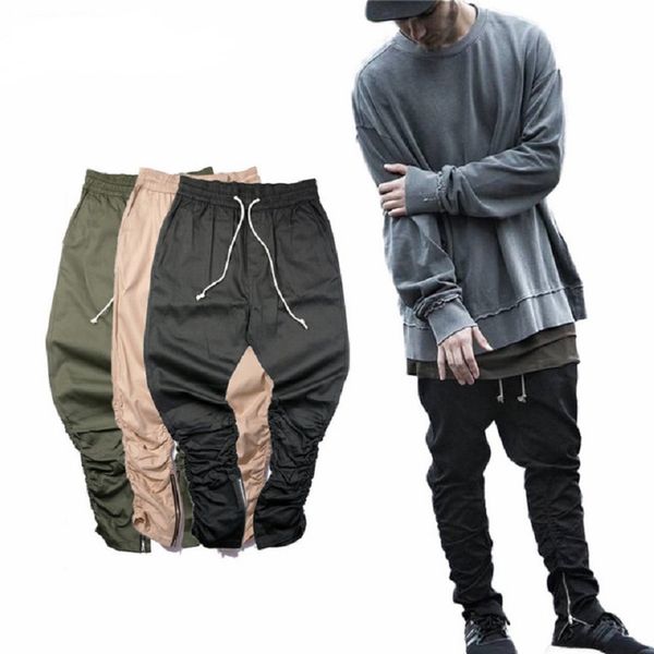 

justin bieber side zipper men slim fit casual mens hip hop jogger biker pants sweatpants skinny trousers, Black