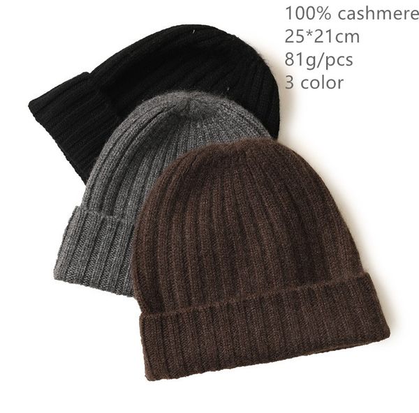 

naizaiga 100% cashmere solid black thicken hat neutral warm cap , sn312, Blue;gray