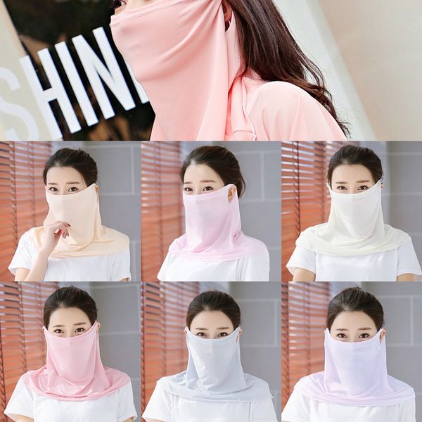 

7jkqt women scarf face mask outdoor veil windproof half scarf masks sunshade masks face dust mask ear type party dust-proof, Black