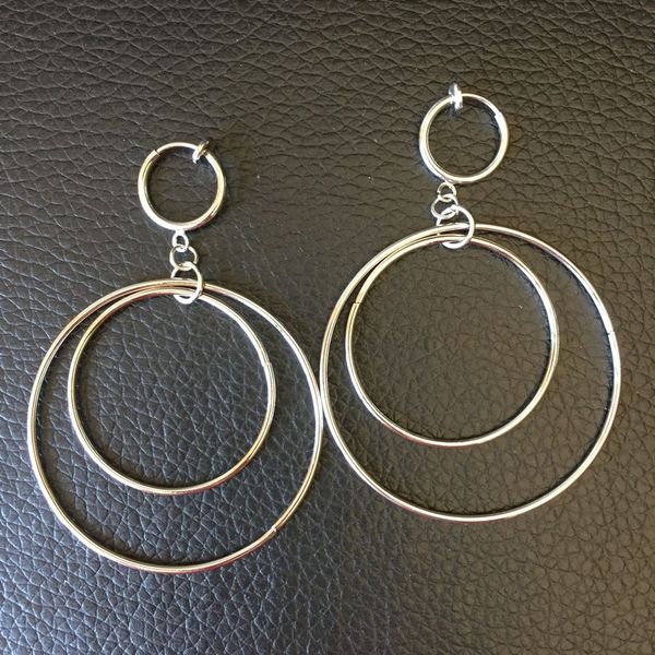 

spring clip on earrings without piercing earring for no ear hole women female, Silver