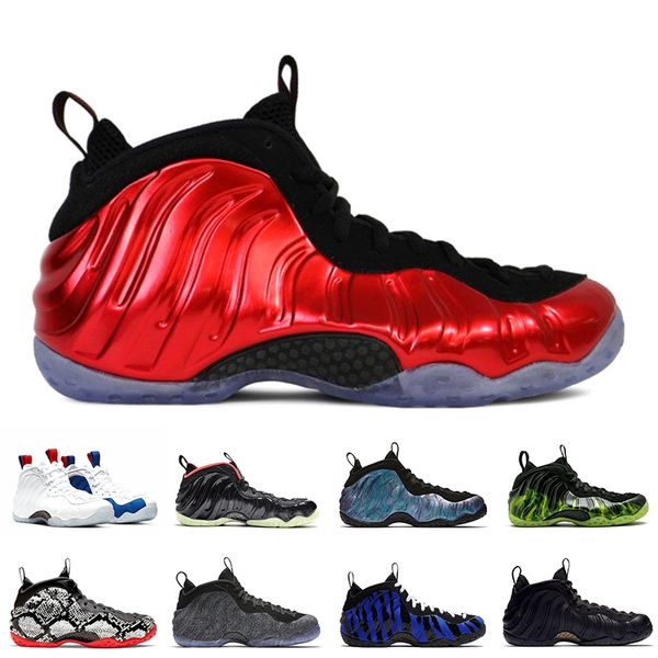 

metallic red penny hardaway men basketball shoes foam one vandalized purple camo abalone snakeskin abalone mens trainers sports sneakers, White;red