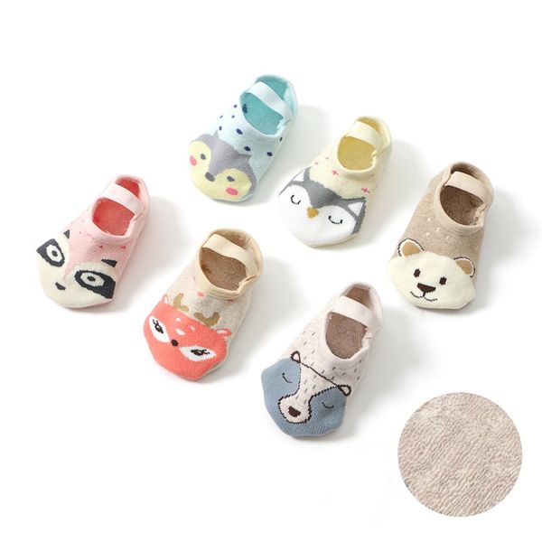 

6 pcs/set kids baby boys girls socks clothes autumn winter spring breathable cartoon socks warm anti-slip floor crib warm, Pink;yellow