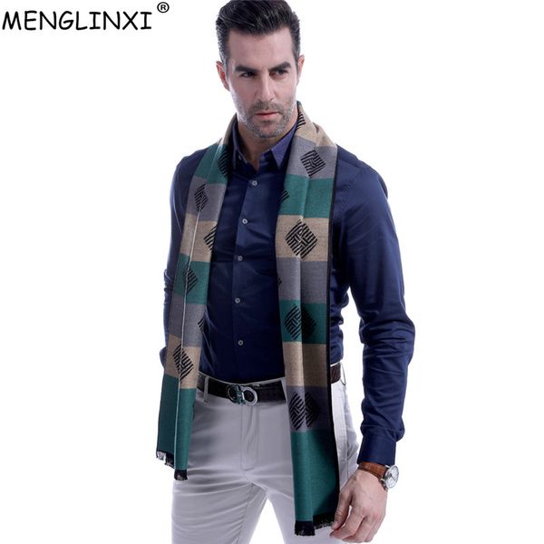 

fashion square strpied men scarf brand winter warm scarves autumn scarf new year christmas gift man casual business scarves, Blue;gray