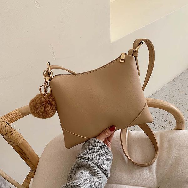 

handbags zipper bags for women new solid color large-capacity versatile shoulder bags fashion wild messenger handbag women bag