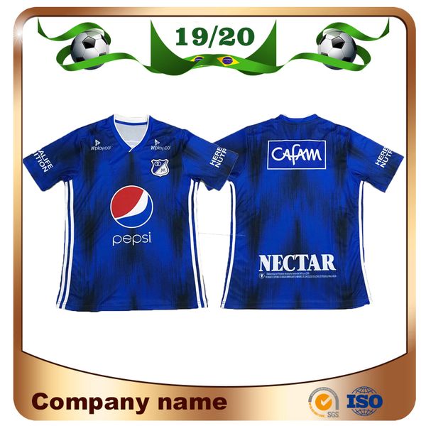 

19/20 millionarios bogota soccer jersey 2020 millionarios bogota home blue soccer shirt r. ovelar a. del valle football uniform sales, Black;yellow