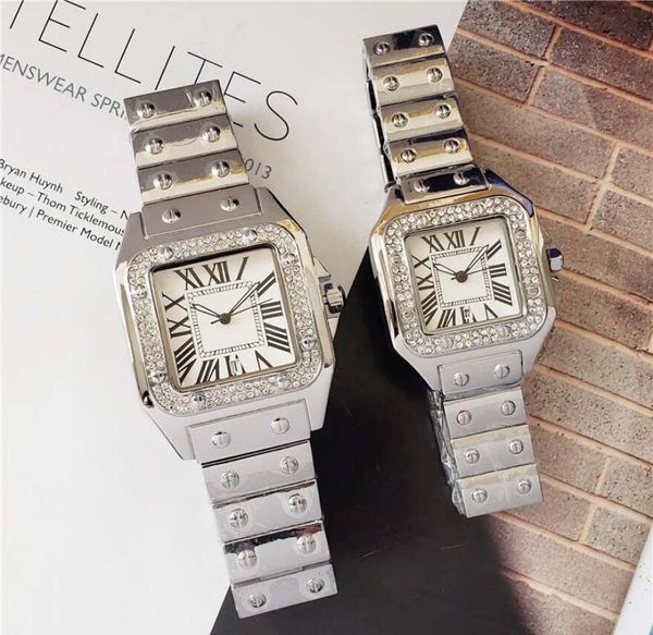 

hot luxury watch пары стиль классический автоматический механизм кварцевые мужчины женщины бриллианты наручные часы, Slivery;brown